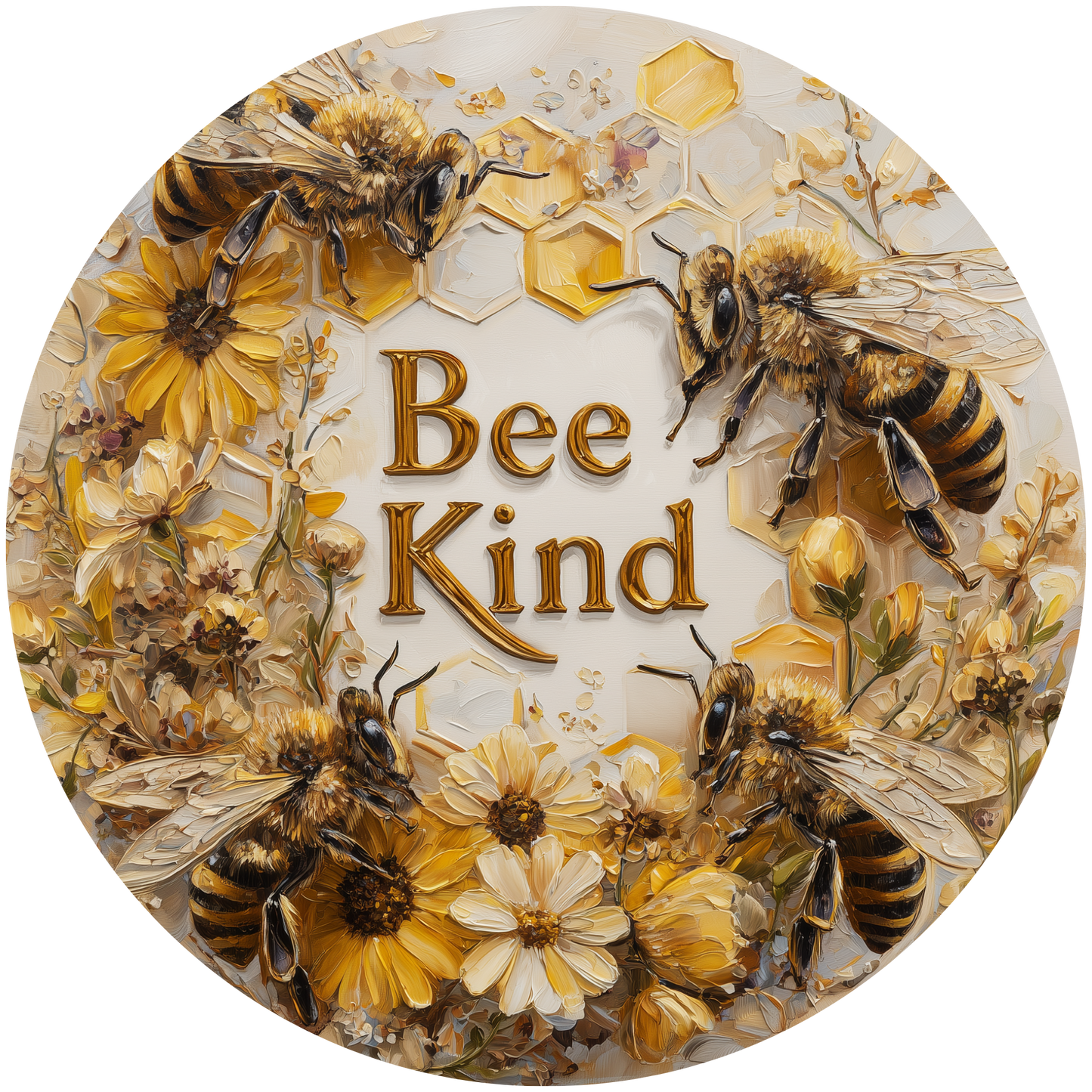 Bees, Flowers, and Honeycomb Accent Sign - Made in USA