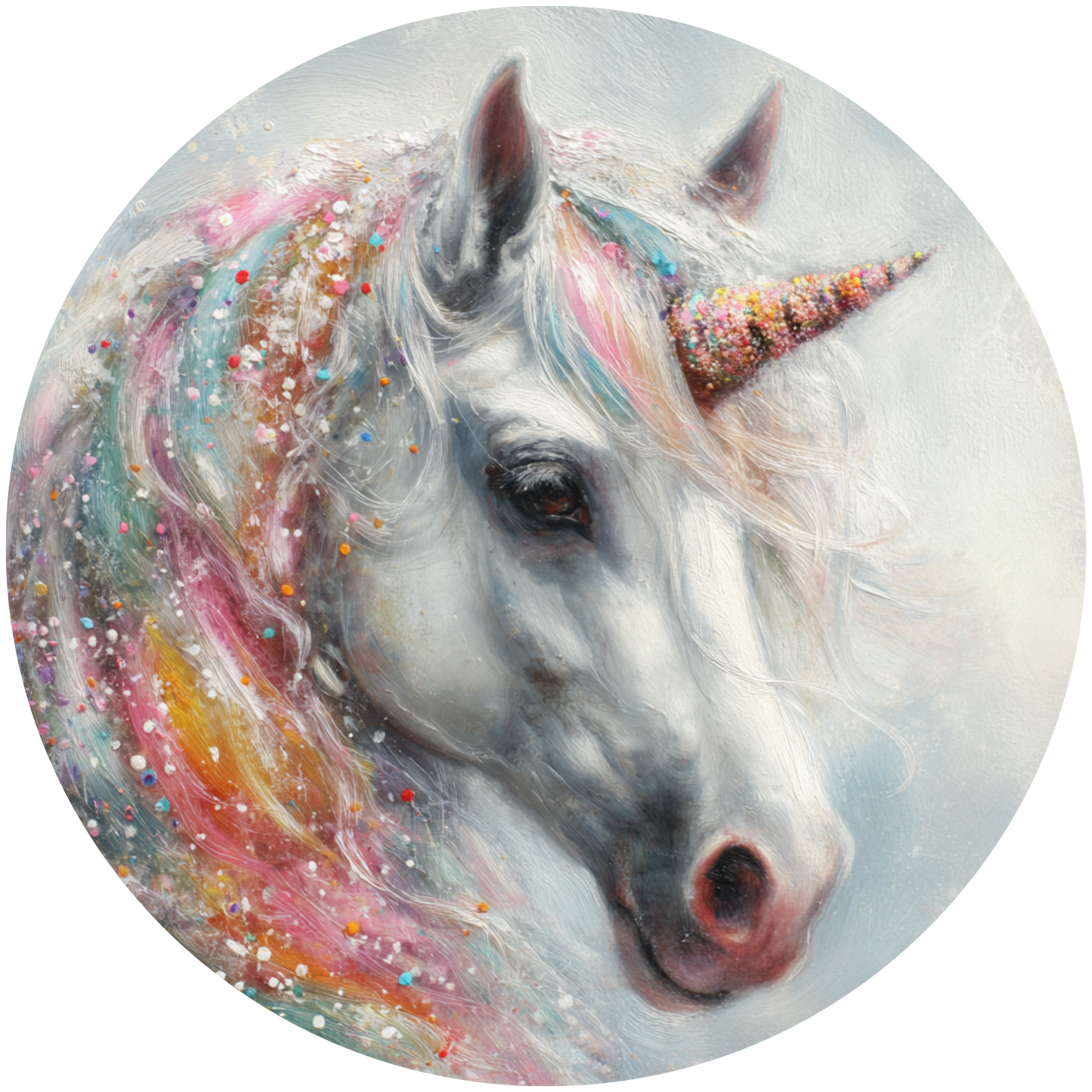 Unicorn with Rainbow Mane and Sprinkles Accent Sign - Made in USA