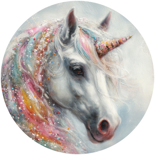 Unicorn with Rainbow Mane and Sprinkles Accent Sign - Made in USA