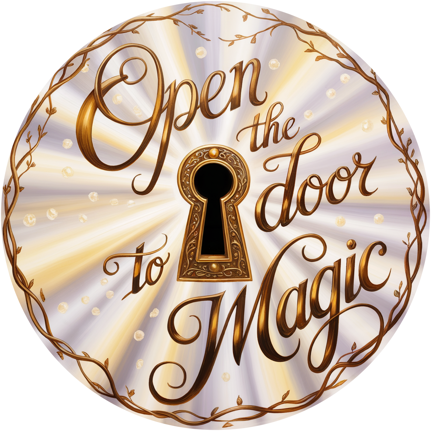 Open the Door to Magic Keyhole and Vines Accent Sign - Made in USA