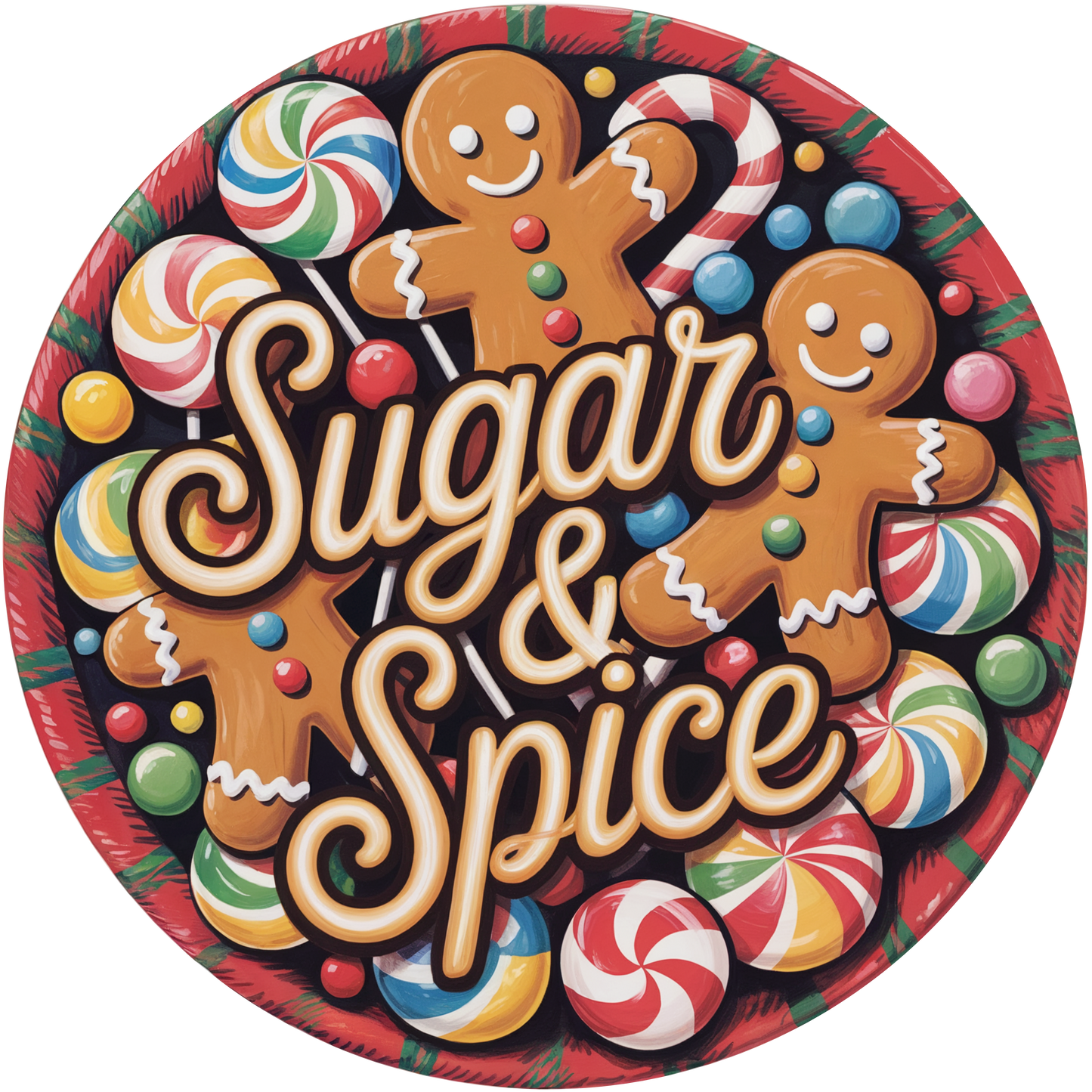 Sugar & Spice Christmas Candy Accent Sign - Made in USA