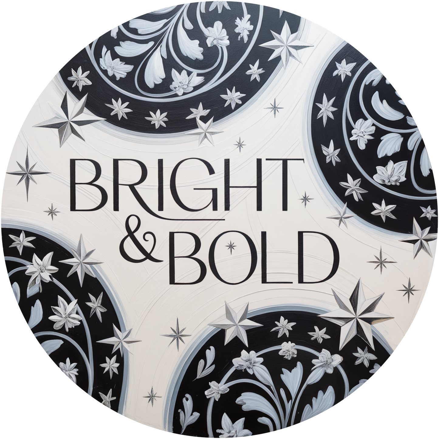 Bright & Bold Black and White Star Accent Sign - Made in USA
