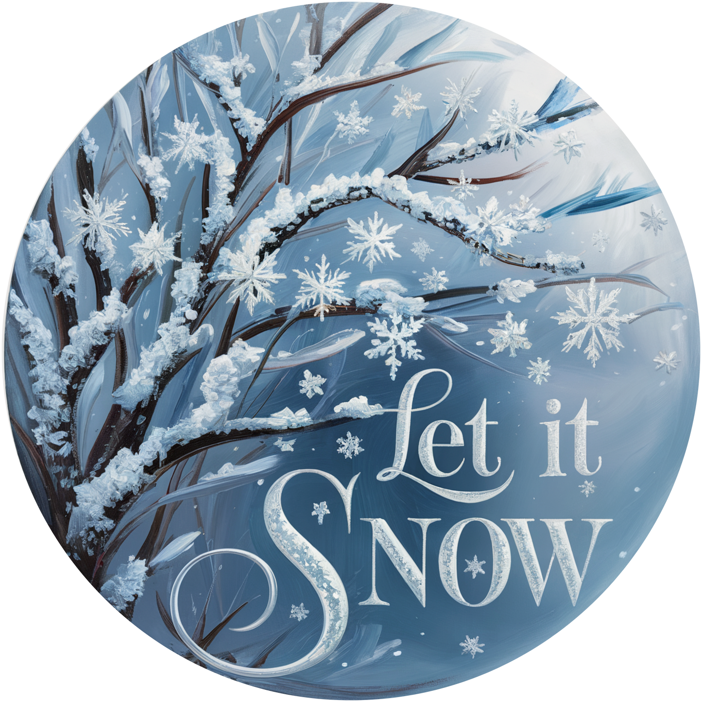 Let it Snow Winter Tree Accent Sign - Made in USA
