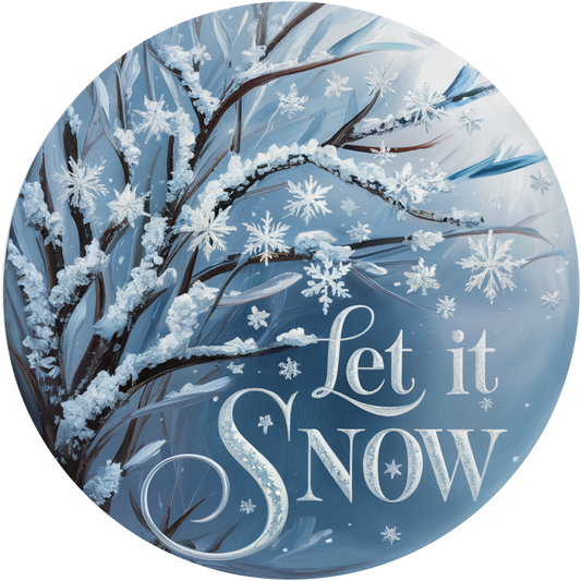Let it Snow Winter Tree Accent Sign - Made in USA