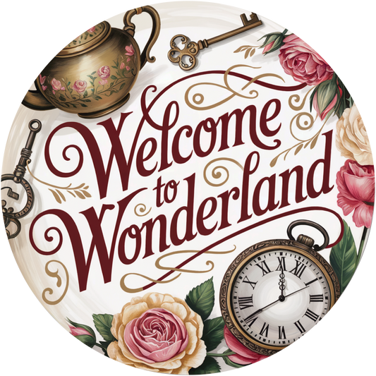 Welcome to Wonderland Alice in Wonderland Accent Sign - Made in USA
