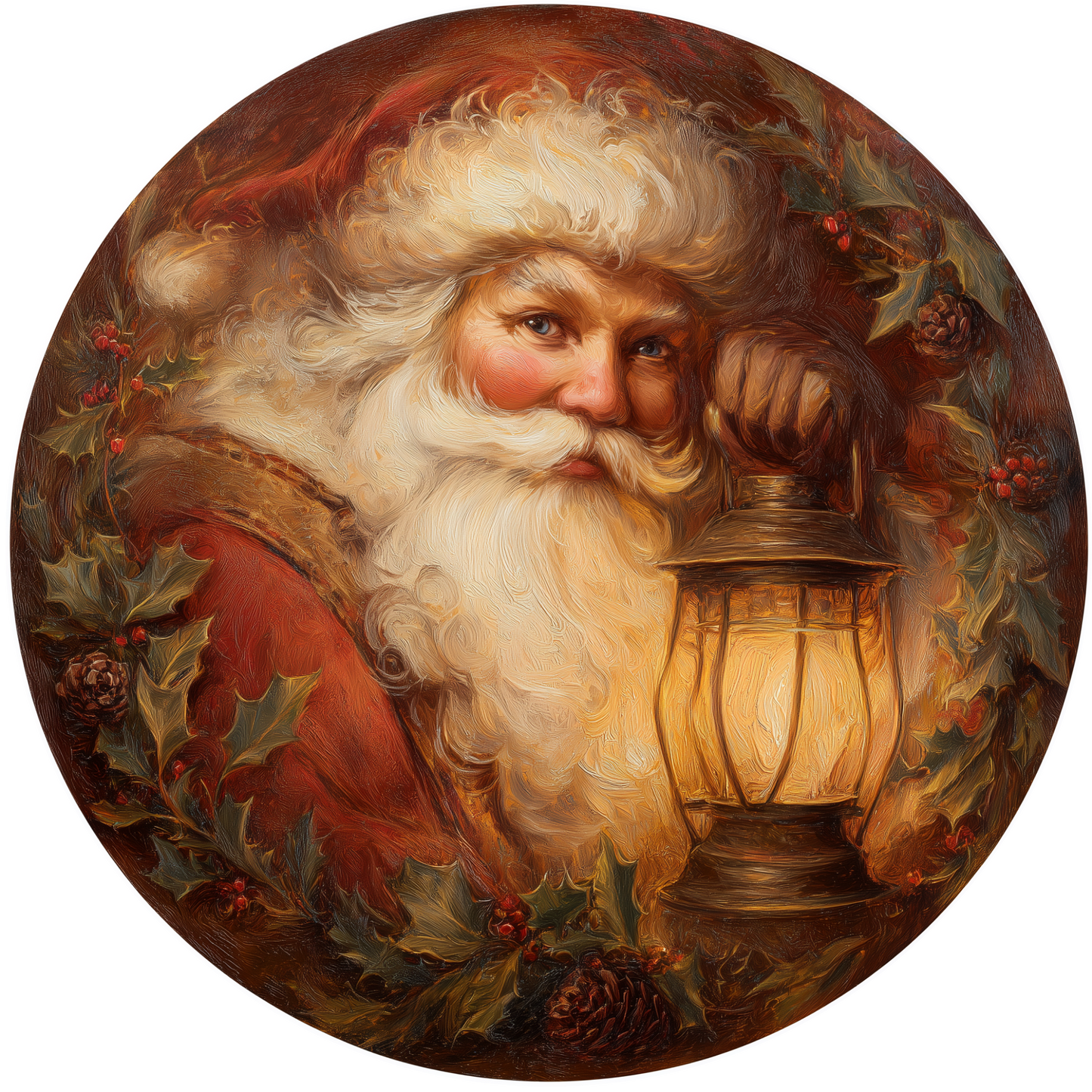 Santa Claus with Lantern Accent Sign - Made in USA