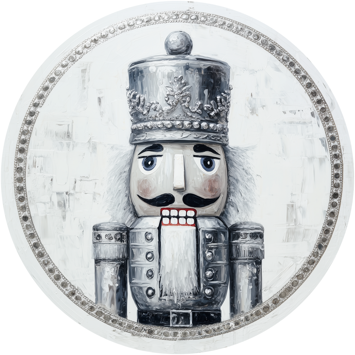 Silver and White Nutcracker Soldier Accent Sign - Made in USA