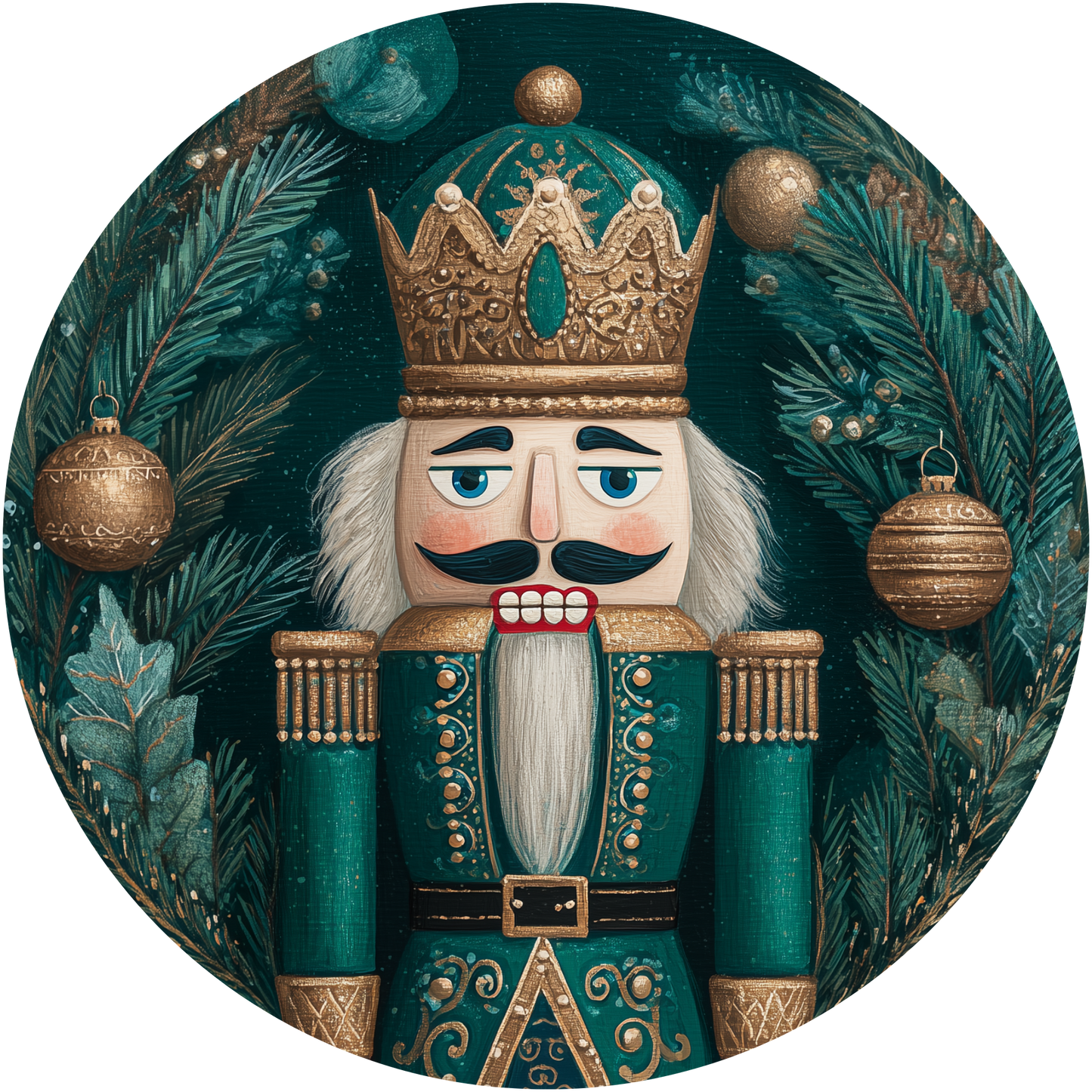 Regal Green and Gold Nutcracker King Accent Sign - Made in USA