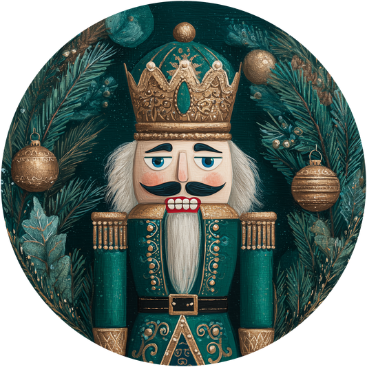 Regal Green and Gold Nutcracker King Accent Sign - Made in USA