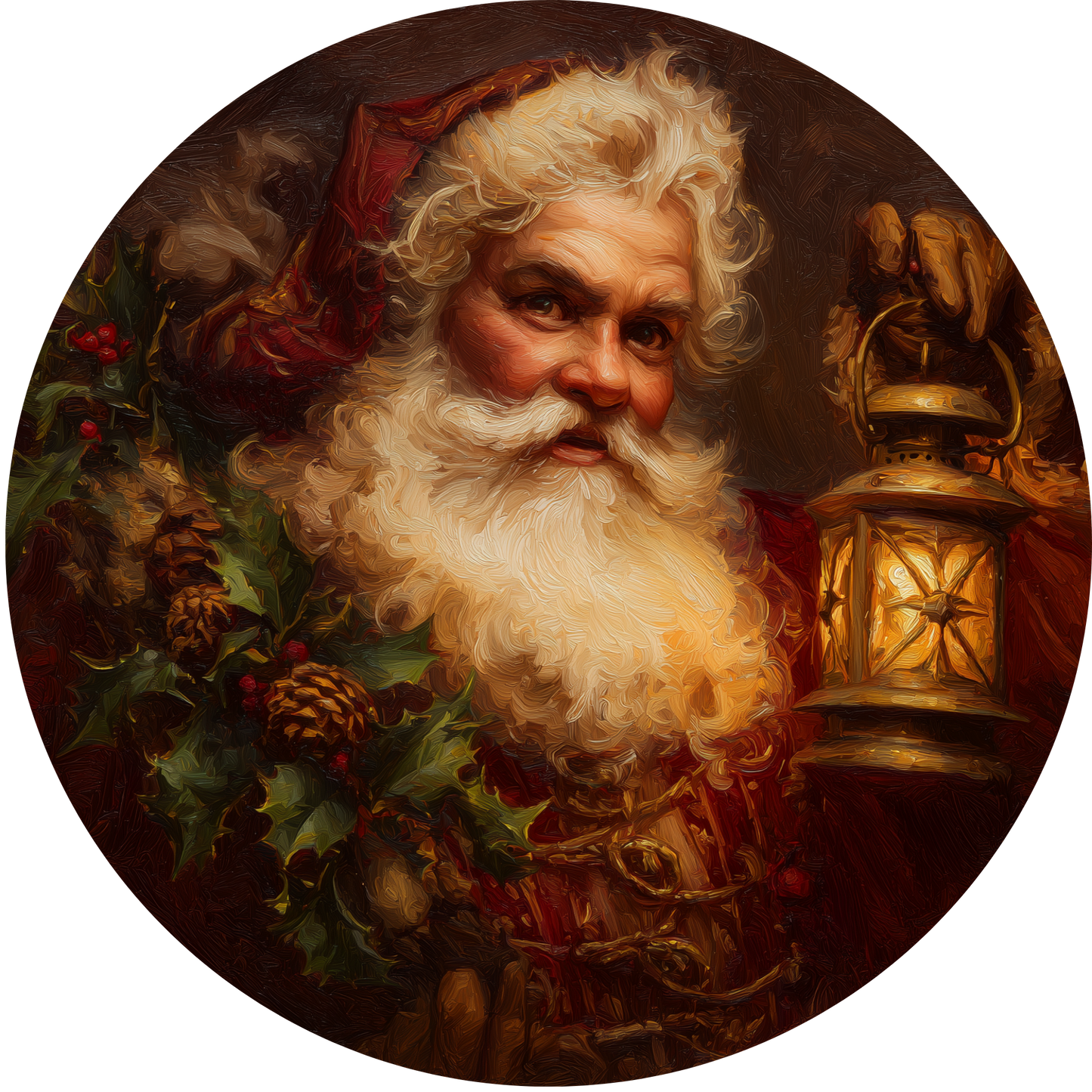 Santa Claus with Lantern Accent Sign - Made in USA