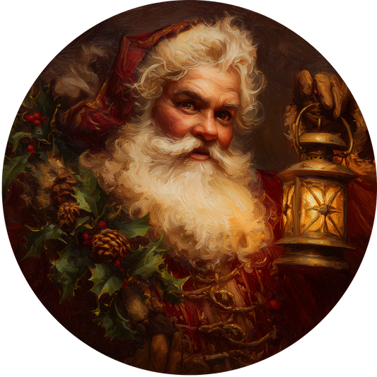 Santa Claus with Lantern Accent Sign - Made in USA