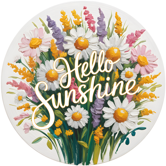 Spring Hello Sunshine Daisy Flowers Accent Sign - Made in USA