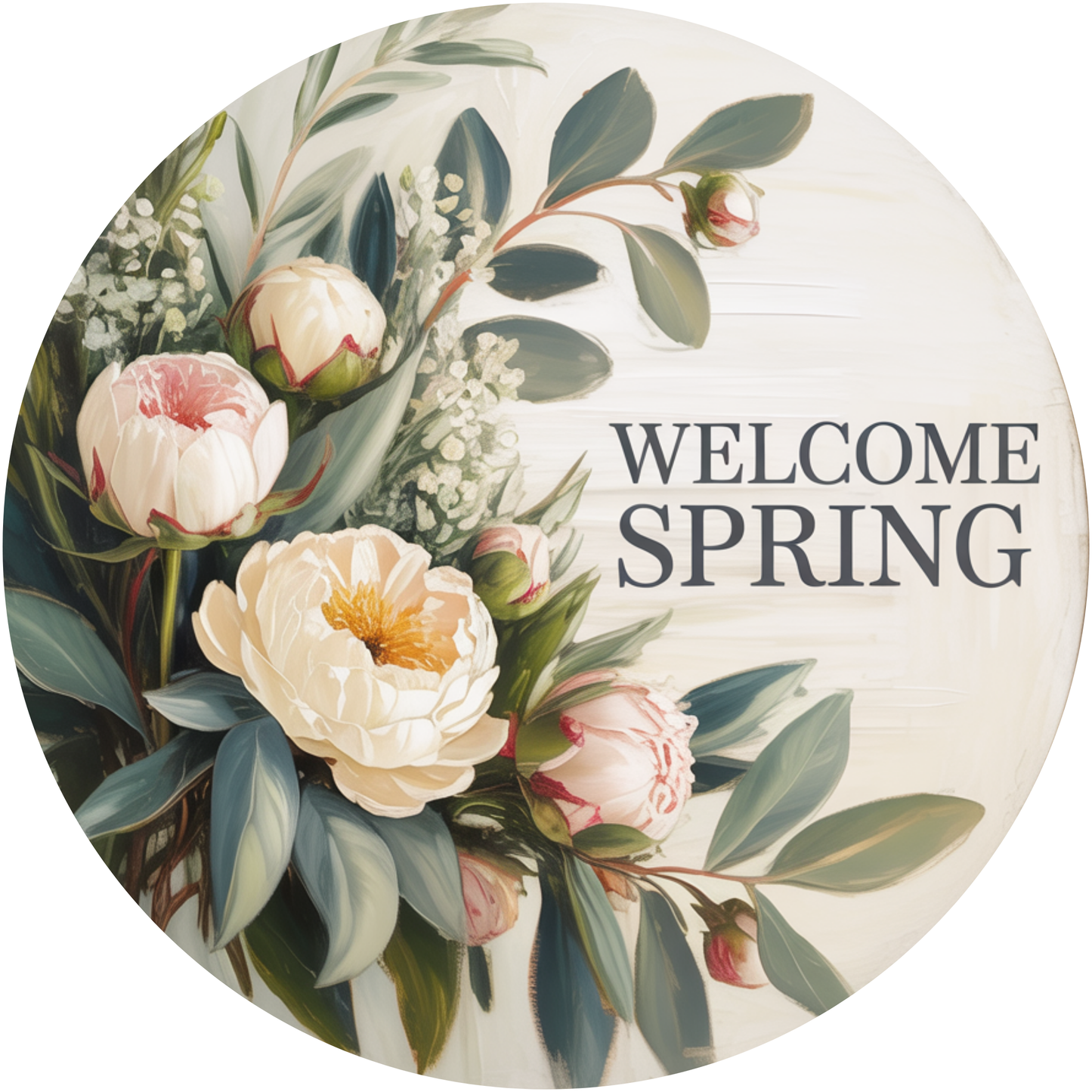 Welcome Spring Flowers Accent Sign - Made in USA