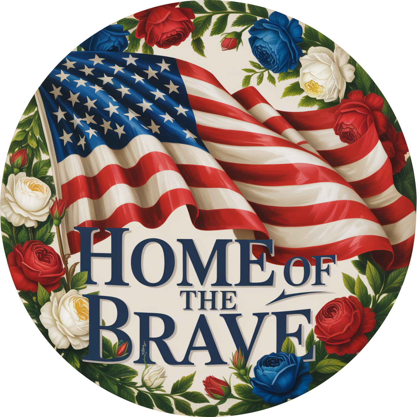 Home of the Brave Patriotic Flag Accent Sign - Made in USA
