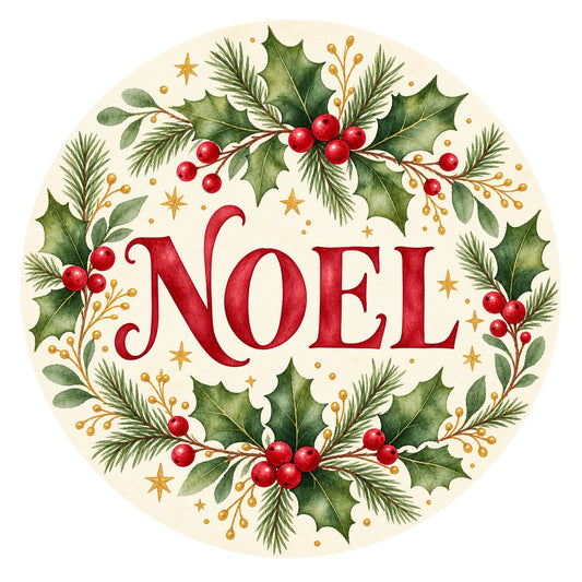 Noel Holly Metal / Vinyl Sign - Made in USA