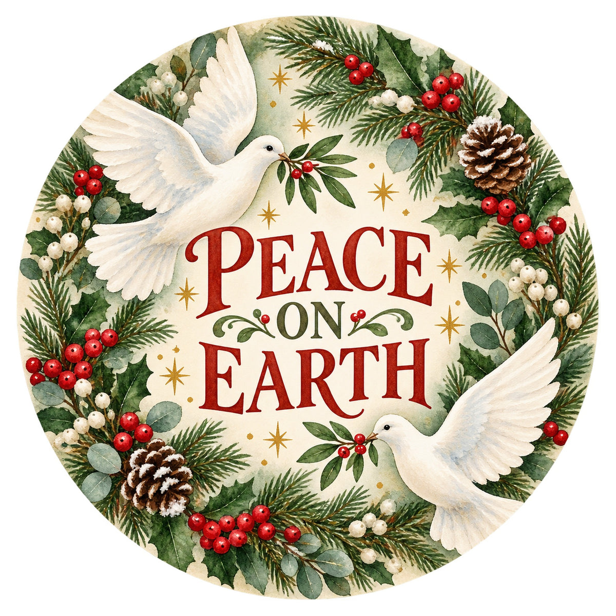 Peace on Earth Dove Metal / Vinyl Sign - Made in USA