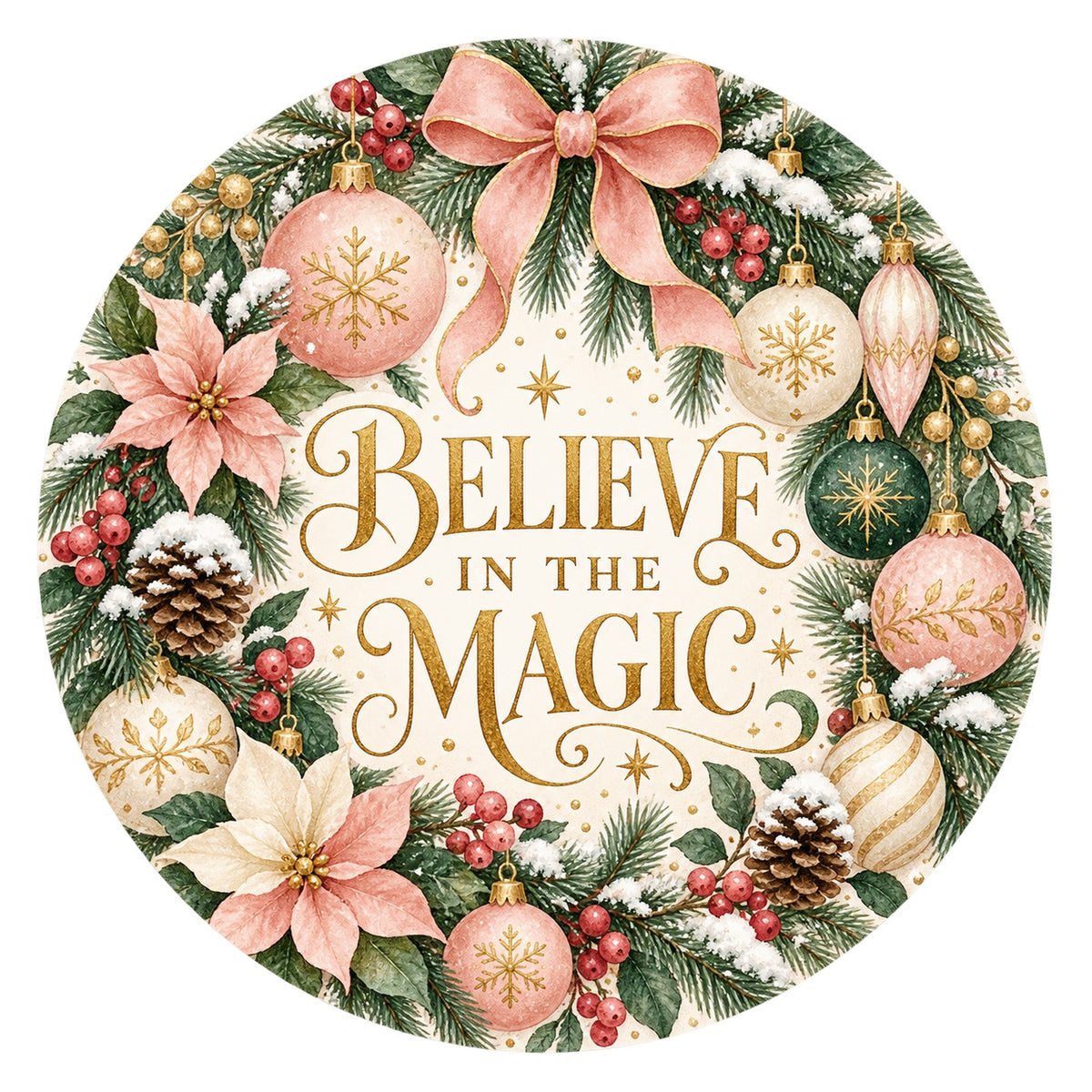 Believe in the Magic Ornaments Metal / Vinyl Sign - Made in USA