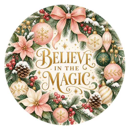 Believe in the Magic Ornaments Metal / Vinyl Sign - Made in USA