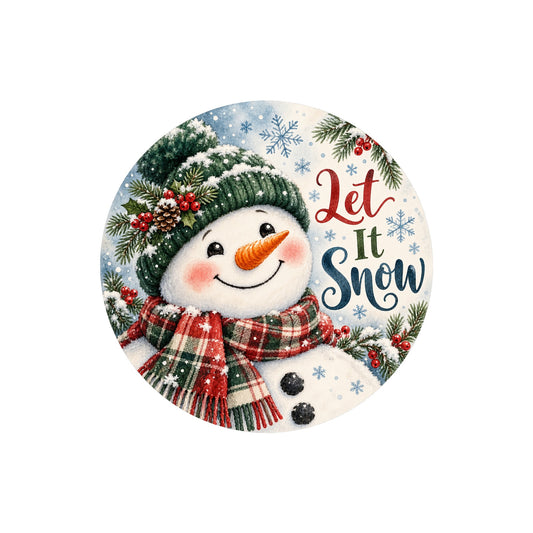 Let It Snow Snowman Metal / Vinyl Sign - Made in USA