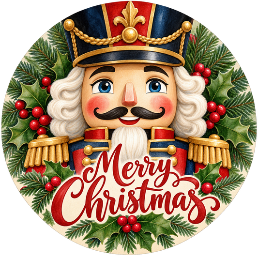 Merry Christmas Nutcracker Metal / Vinyl Sign - Made in USA