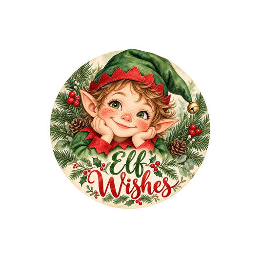 Elf Wishes Metal / Vinyl Sign - Made in USA