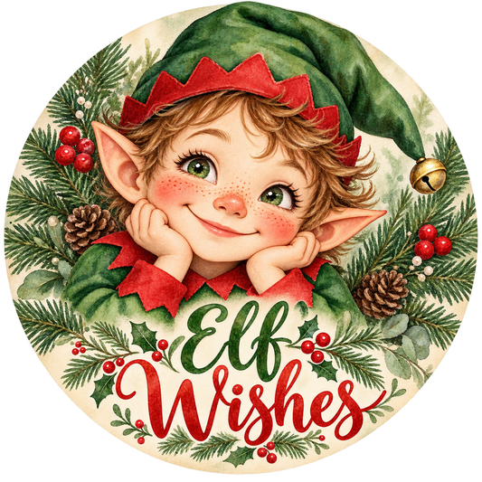 Elf Wishes Metal / Vinyl Sign - Made in USA