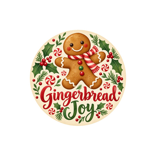 Gingerbread Joy Metal / Vinyl Sign - Made in USA