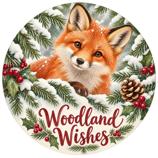 Woodland Wishes Fox Metal / Vinyl Sign - Made in USA