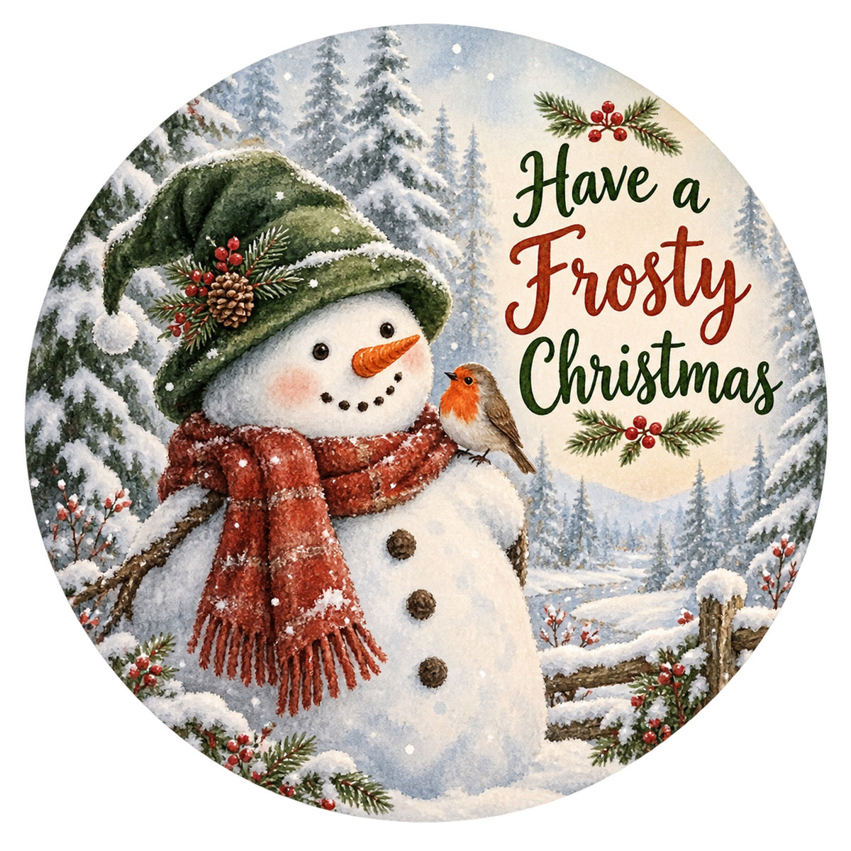Have a Frosty Christmas Snowman Metal / Vinyl Sign - Made in USA