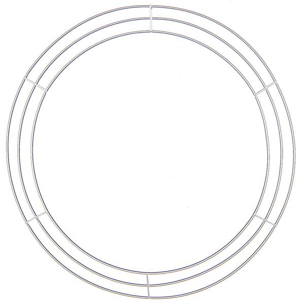 24 Inch Dia Wire Wreath Frame X3 Ties - White BBCrafts.com