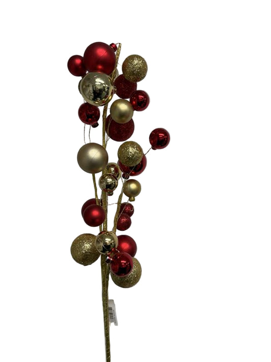30 Inch Glitter Mixed Ball - Red Gold