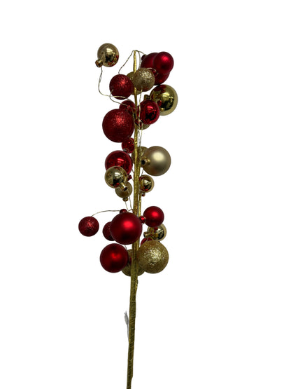 30 Inch Glitter Mixed Ball - Red Gold