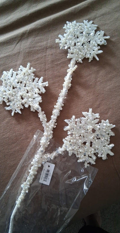 23.5 Inch Glitter Sequin Pearl - White
