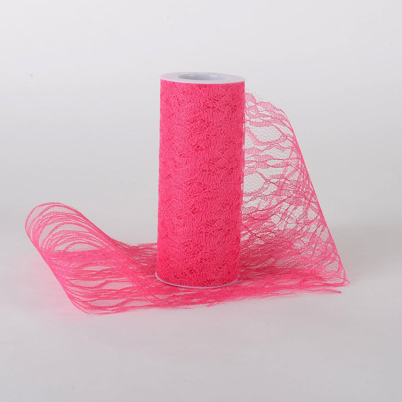 6 Inch x 10 Yards Lace Roll - Fuchsia BBCrafts.com