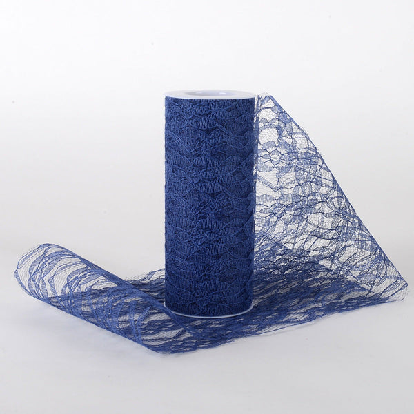 6 Inch x 10 Yards Lace Roll - Navy Blue BBCrafts.com