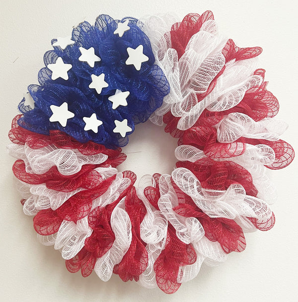 Independence Day USA Flag Wreath - Made By Designer Leah