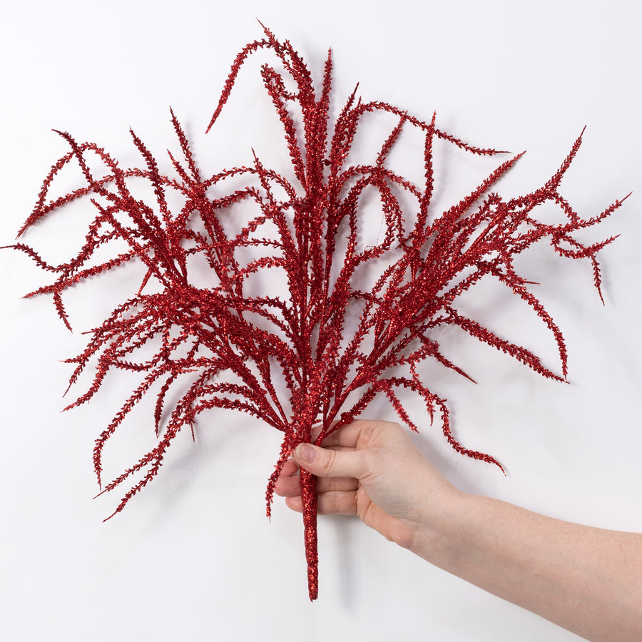 22 Inch Willow with Glittered Red