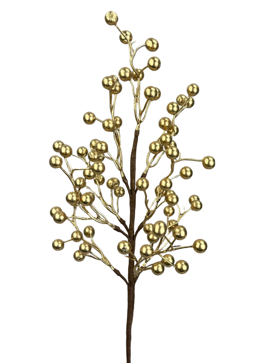 18 Inch Berry Spray - Gold