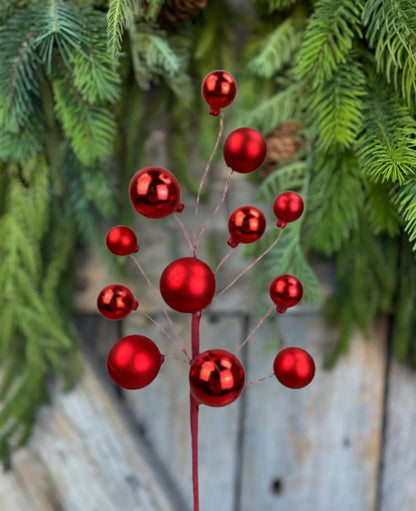 16 Inch Ornament Ball Pick - Red