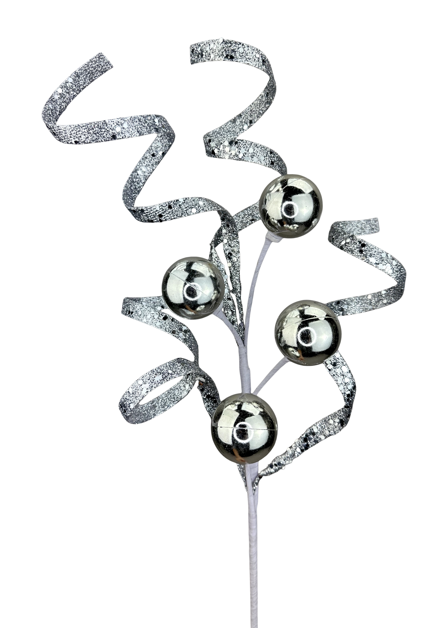 18 Inch Ball Curly Pick - Silver