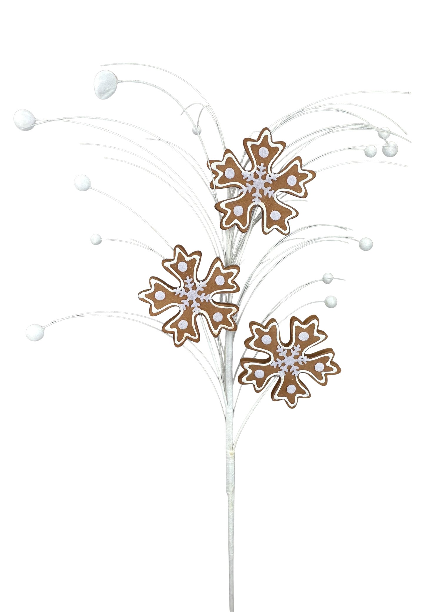 28 Inch Gingerbread Snowflake Spray x 3 - Brown