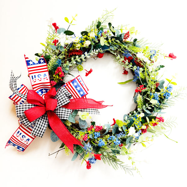 Patriotic Grapevine Wreath Kit - 16 Inches Grapevine