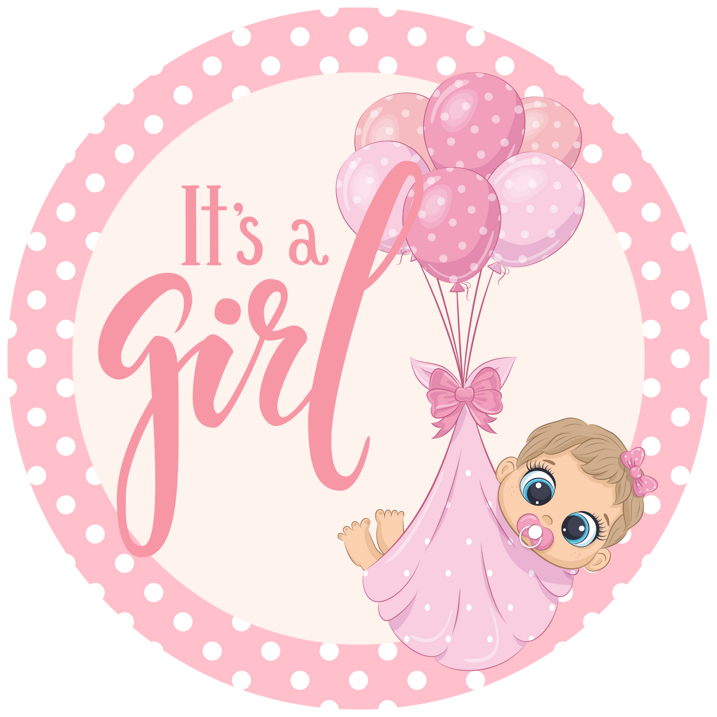 It's a Girl Baby Shower Metal / Vinyl Sign - Made in USA