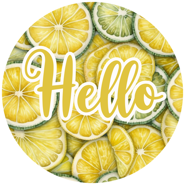 Hello Metal Sign Lemon: Made In USA
