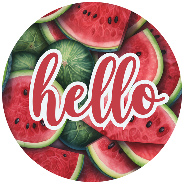 Hello Metal Sign Watermelon: Made In USA