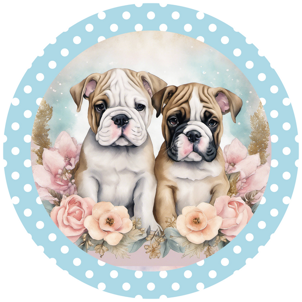 Two Bulldogs Metal Sign: Made In USA