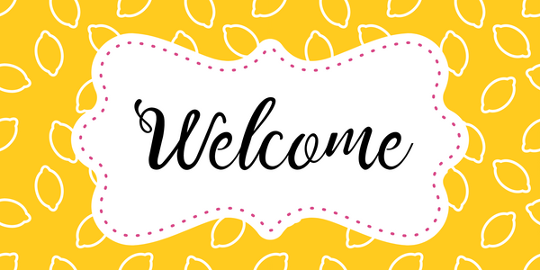 12 x 6 Inch Welcome Metal Sign Yellow: Made In USA