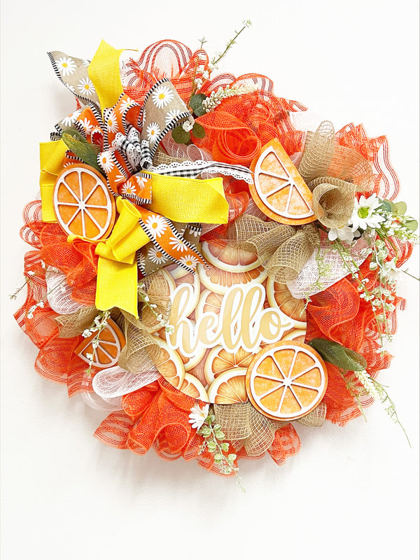 Summer Daisy Orange Wreath - Made By Designer Genine