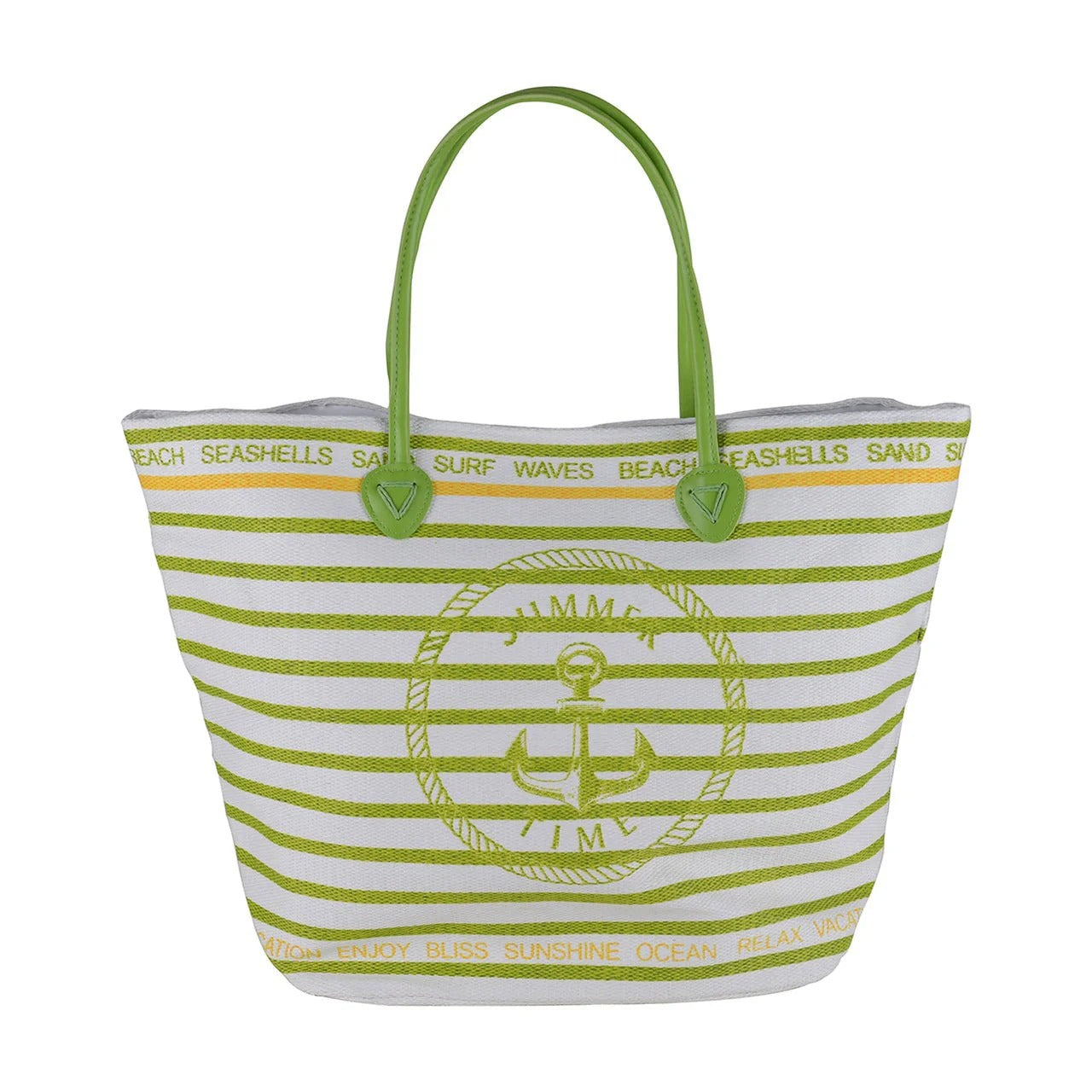 Women’s Beach Tote Bags Combo Set of 3 – Pastel, Blue Flamingo & Lime Green Anchor Canvas Large Pool & Travel Totes