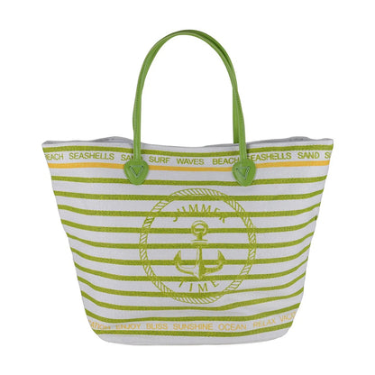 Women’s Beach Tote Bags Combo Set of 3 – Pastel, Blue Flamingo & Lime Green Anchor Canvas Large Pool & Travel Totes